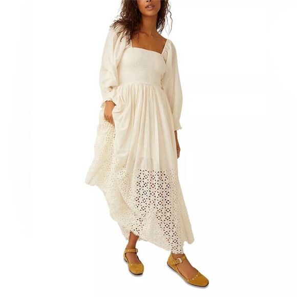 Free People NWT Perfect Storm MIDI Dress in the color Tea. Size XS - Picture 5 of 12